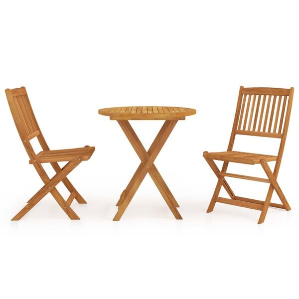 vidaXL 3 Piece Folding Garden Dining Set Solid Acacia Wood