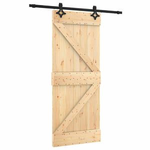 vidaXL Sliding Door 85 x 210 cm Solid Pine Wood (Untreated)
