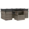 vidaXL 7 Piece Garden Sofa Set with Cushions Grey Poly Rattan