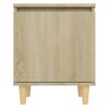 vidaXL Bed Cabinet with Solid Wood Legs Sonoma Oak 40x30x50 cm