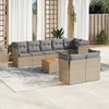 vidaXL 9 Piece Garden Sofa Set with Cushions Mix Beige Poly Rattan