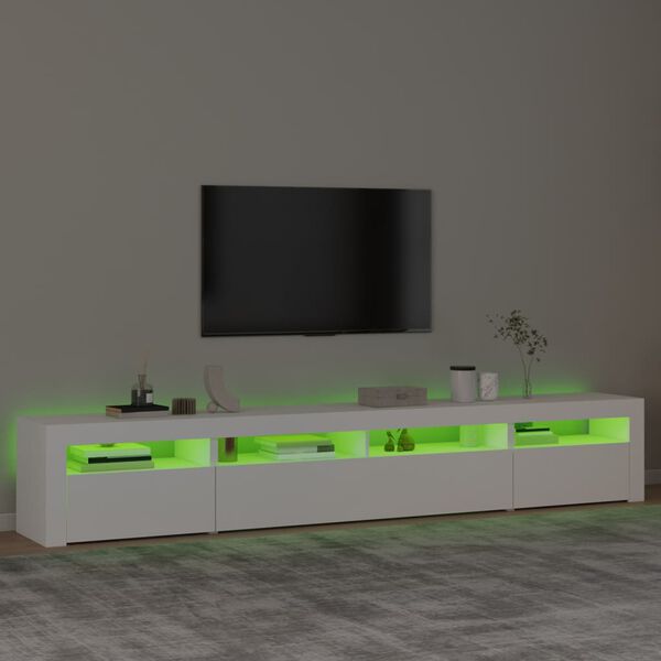vidaXL TV Cabinet with LED Lights White 240x35x40 cm