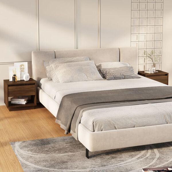 vidaXL Bedside Cabinets 2 pcs Brown Oak 45x34x44 cm Engineered Wood