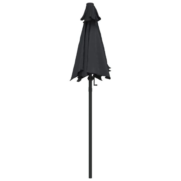 vidaXL Garden Parasol Black 200x224 cm Aluminium