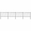 vidaXL Garden Fence with Spear Top Steel 671x120 cm Black