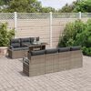 vidaXL Garden Sofa Set with Cushion 8 pcs Grey Poly rattan