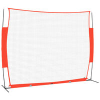 vidaXL Portable Baseball Net Red&Black 369x107x271 cm Steel&Polyester