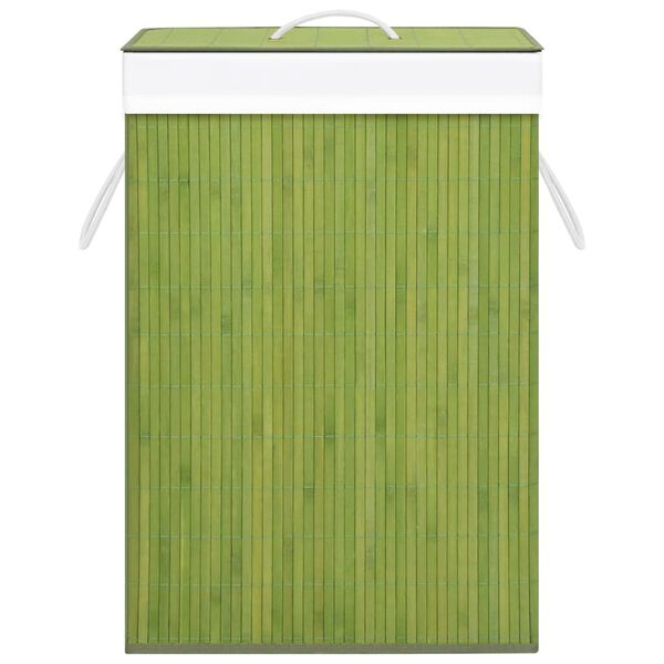vidaXL Bamboo Laundry Basket Green