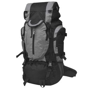 vidaXL Hiking Backpack XXL 75 L Black and Grey