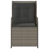 vidaXL Reclining Garden Chairs 2 pcs with Cushions Grey Poly Rattan