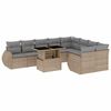vidaXL 10 Piece Garden Sofa Set with Cushions Beige Poly Rattan