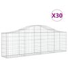 vidaXL Arched Gabion Baskets 30 pcs 200x30x60/80 cm Galvanised Iron