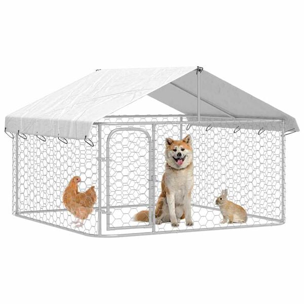 vidaXL Outdoor Dog Kennel with Roof 200x200x150 cm
