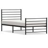 vidaXL Metal Bed Frame without Mattress with Footboard Black 90x190cm