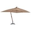 vidaXL Cantilever Garden Parasol with Wooden Pole 400x300 cm Taupe