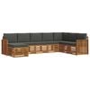 vidaXL Outdoor Sofa Set 8 pcs Natural and Anthracite Solid Acacia Wood