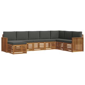 vidaXL Outdoor Sofa Set 8 pcs Natural and Anthracite Solid Acacia Wood