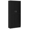 vidaXL Book Cabinet Black Oak 82.5 x 30.5 x 185 cm Engineered Wood