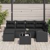 vidaXL Garden Sofa Set 7 pcs Black Poly Rattan