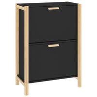 vidaXL Shoe Cabinet Black 57.5x33x80 cm Engineered Wood