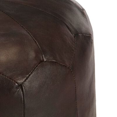 vidaXL Pouffe Dark Brown 40x35 cm Genuine Goat Leather