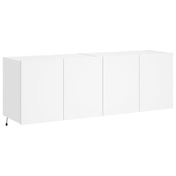 vidaXL TV Wall Cabinets with LED Lights 2 pcs White 60x35x41 cm