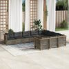 vidaXL 10 Piece Garden Sofa Set with Cushions Grey Poly Rattan