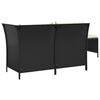 vidaXL 3 Piece Garden Lounge Set with Cushions Black Poly Rattan