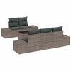 vidaXL Garden Sofa Set 6 pcs Grey Poly Rattan