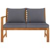 vidaXL Garden Bench 114.5 cm with Dark Grey Cushion Solid Acacia Wood