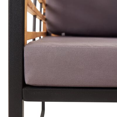 vidaXL Garden Chairs with Cushions 2 pcs Solid Acacia Wood Dark Grey
