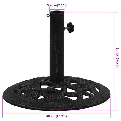 vidaXL Umbrella Base Black 40x40x32 cm Cast Iron