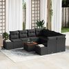 vidaXL Garden Sofa Set 9 pcs Black