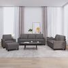 vidaXL 4 Piece Sofa Set with Cushions Grey Faux Leather