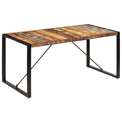 vidaXL Dining Table 160x80x75 cm Solid Reclaimed Wood