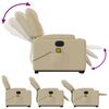 vidaXL Electric Stand up Massage Recliner Chair Cream Fabric
