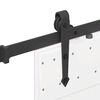 vidaXL Sliding Door Hardware Kit 213.5 cm Steel Black