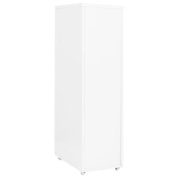vidaXL Mobile File Cabinet White 28x41x109 cm Metal