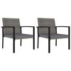 vidaXL Garden Dining Chairs 2 pcs Poly Rattan Grey