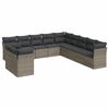 vidaXL 11 Piece Garden Sofa Set with Cushions Grey Poly Rattan