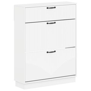 vidaXL Shoe Cabinet HOORN 78 x 24 x 100 cm Engineered Wood White