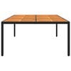 vidaXL Garden Table 200x150x75 cm Acacia Wood and Poly Rattan Black