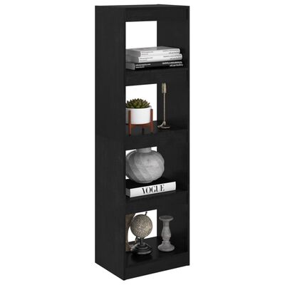 vidaXL Book Cabinet Room Divider Black 40x30x135.5 cm Pinewood