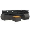 vidaXL 6 Piece Garden Sofa Set with Cushions Black Poly Rattan