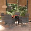 vidaXL 5 Piece Outdoor Dining Set with Cushions Grey and Black
