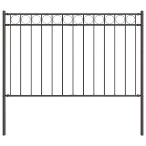 vidaXL Garden Fence Assen Steel 1.7x0.8 m Black