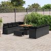 vidaXL Garden Sofa Set with Cushion Black 100 x 100 x 71 cm
