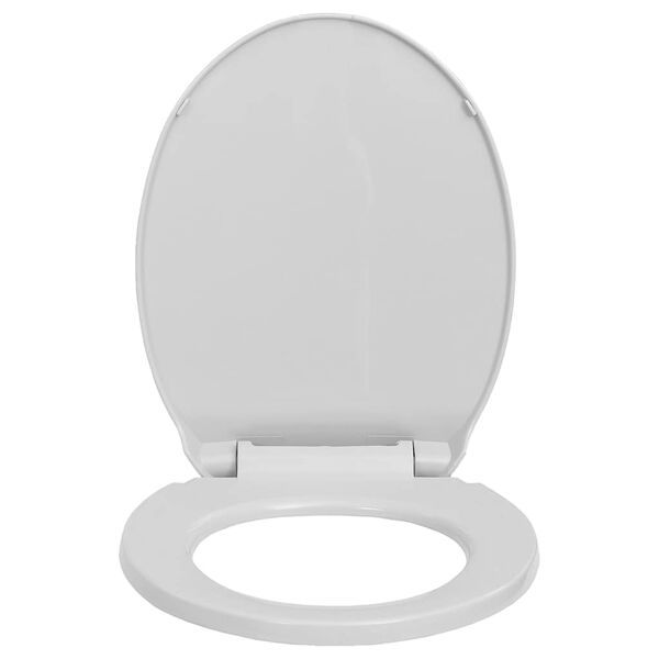 vidaXL Soft-Close Toilet Seat Quick Release Light Grey Oval