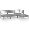 vidaXL 4 Piece Garden Lounge Set Solid Pinewood Grey