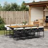 vidaXL 9 Piece Garden Dining Set with Cushions Black Poly Rattan